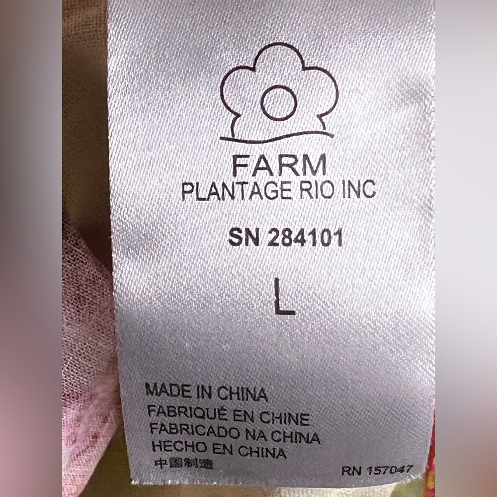 Farm Rio Floral Spaghetti Strap Top in Size Large. - Picture 7 of 8